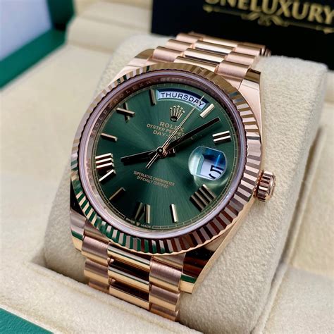 rolex day date green dial replica|rolex day date 40mm.